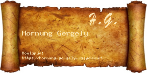 Hornung Gergely névjegykártya